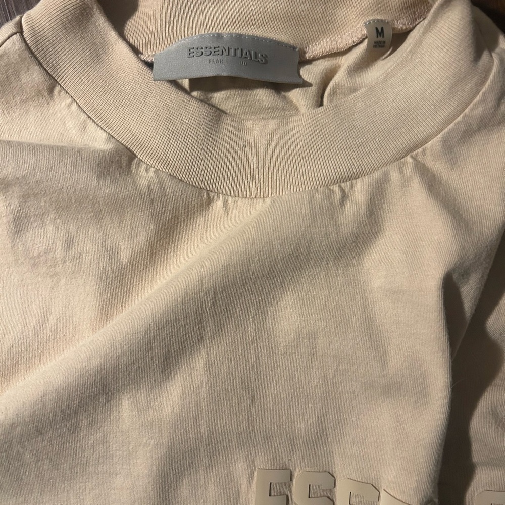 Essentials Tan Short Sleeve Tee Casual Style - Picture 2 of 5
